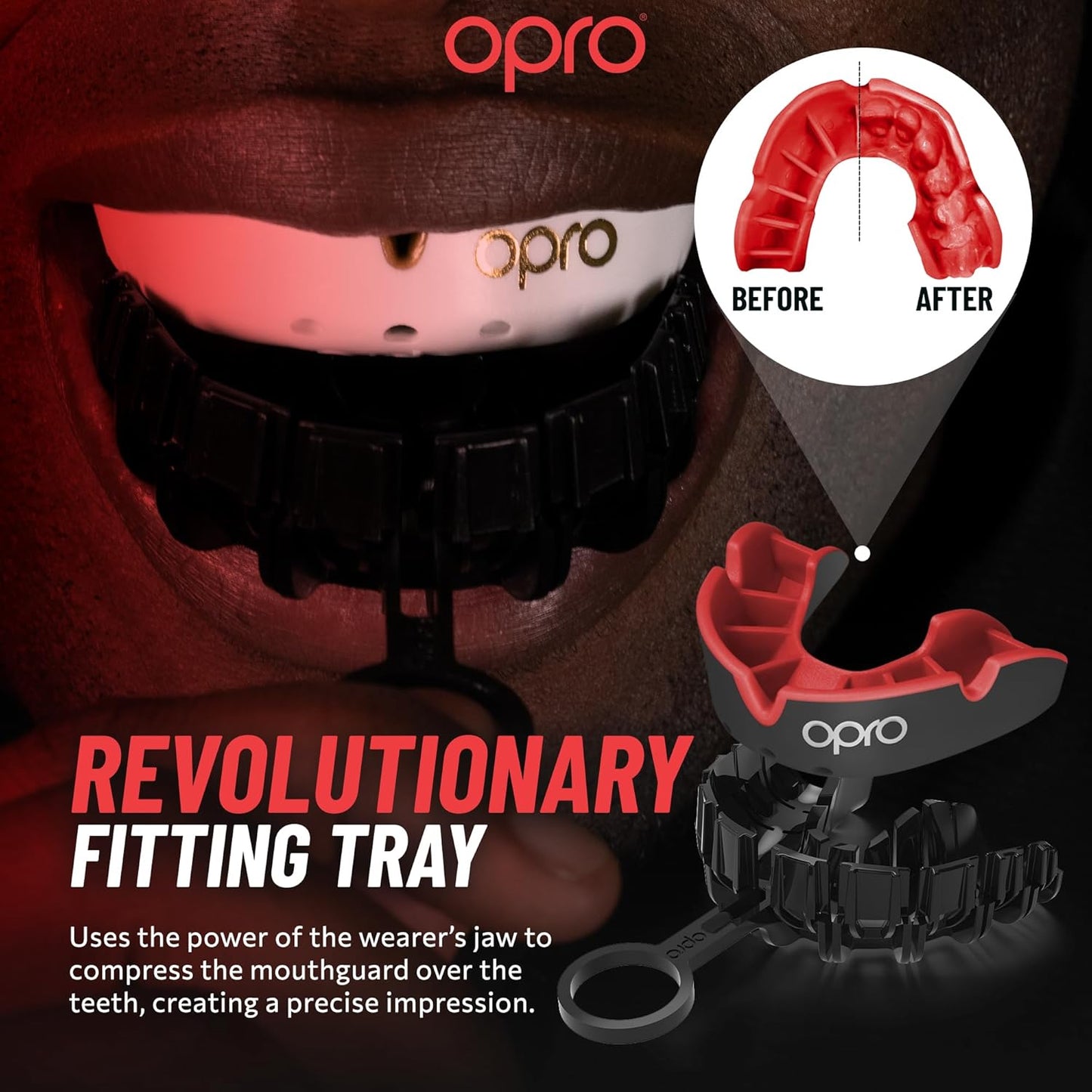 OPRO Silver Level Sports Mouthguard - Revolutionary Fitting Technology for Hockey, MMA, Rugby | Youth, Clear