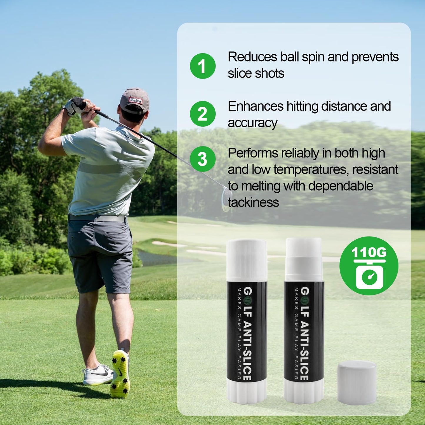 Gawgivdi 2 Pieces Golf Anti-Slice/Hook Compound for Clubs Reduce Spin & Fix Slices Improves Ball Control, Distance and Accuracy Increases, Practice Aid Gifts for All Golfers(1.27 OZ)