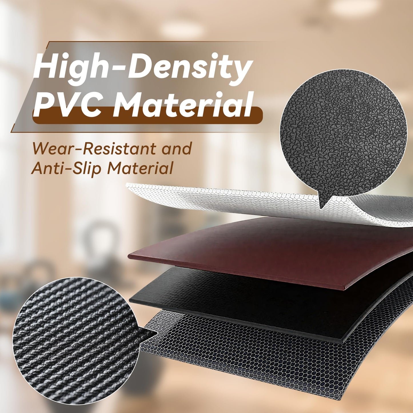 Walking Pad Mat for Carpet, Treadmill Mat for Hardwood Floors, Bike Mats Compatible with Peloton – Non-Slip Exercise Mats, Shock Absorbing & Floor Protection for Home Gym Use (84" Lx 36" W x0.24 Th)