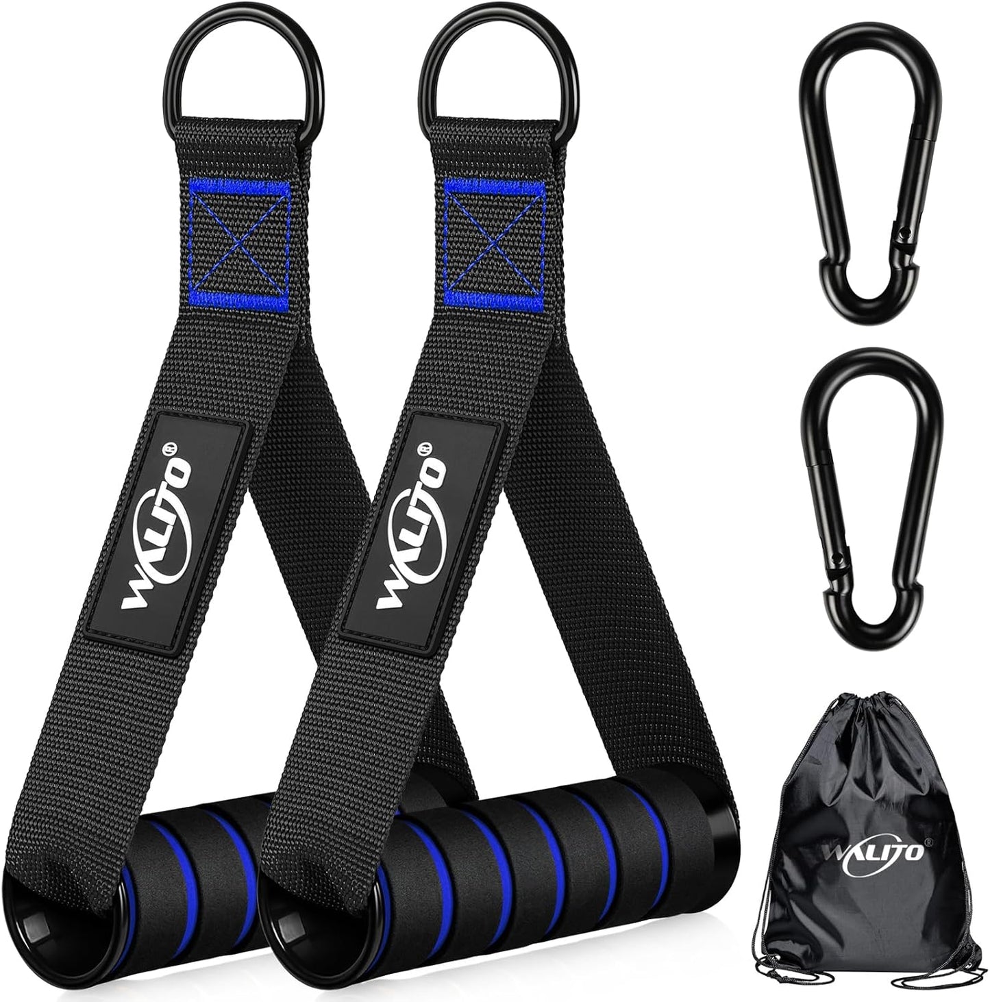 WALITO Exercise Handles - Heavy Duty Cable Machine Attachments for Home Gym | Pulley & Resistance Bands