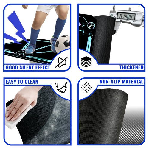 Soccer Training Mat with Adjustable Soccer Trainer - Non-Slip Soccer Training Equipment for Kids Youth to Boost Speed, Strength & Coordination | Soccer Trainer for Indoor/Outdoor Drills