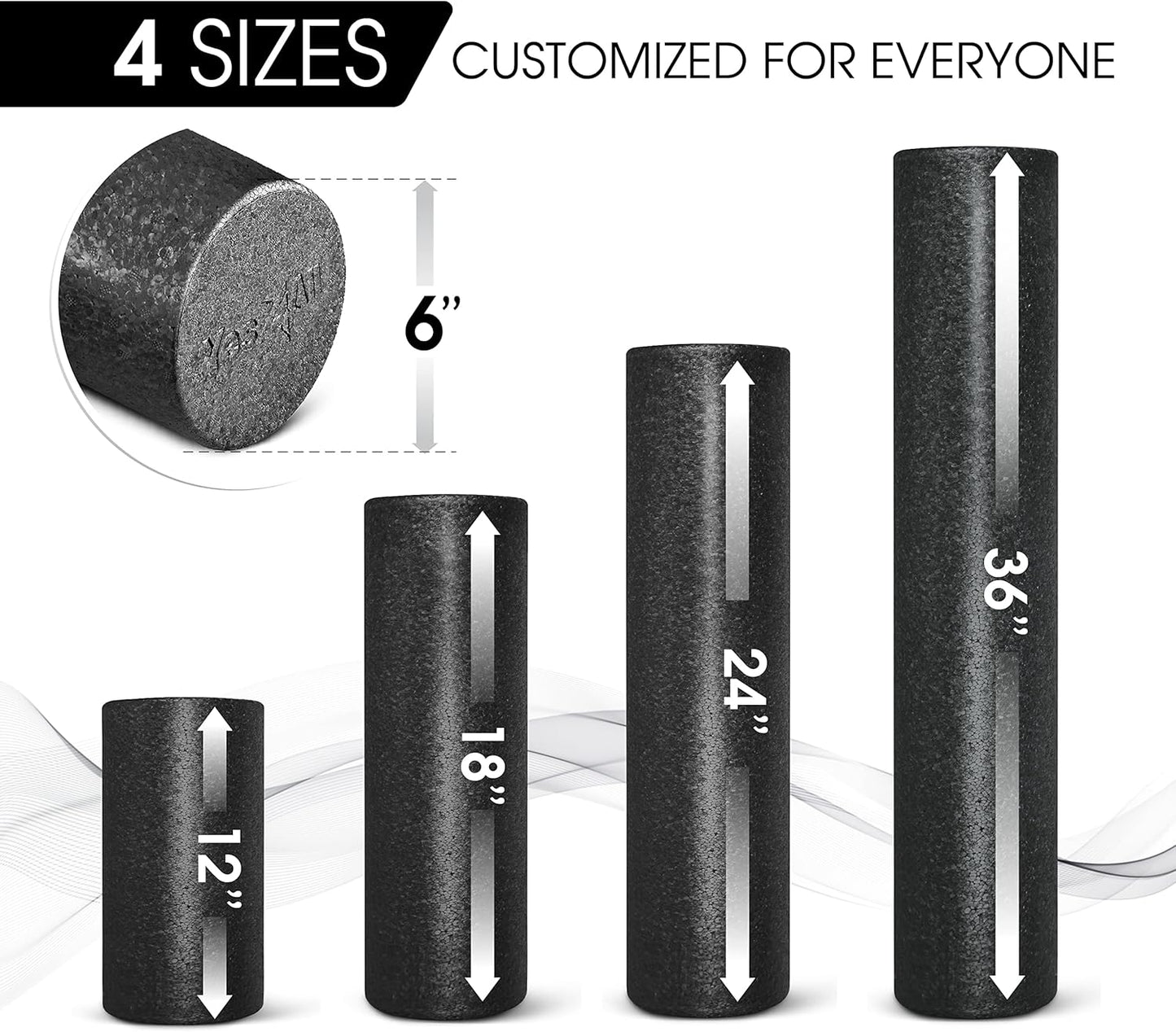 Yes4All High-Density Foam Roller - Versatile Back Roller for Yoga, Pilates & Stretching | 12-36 Inch Options