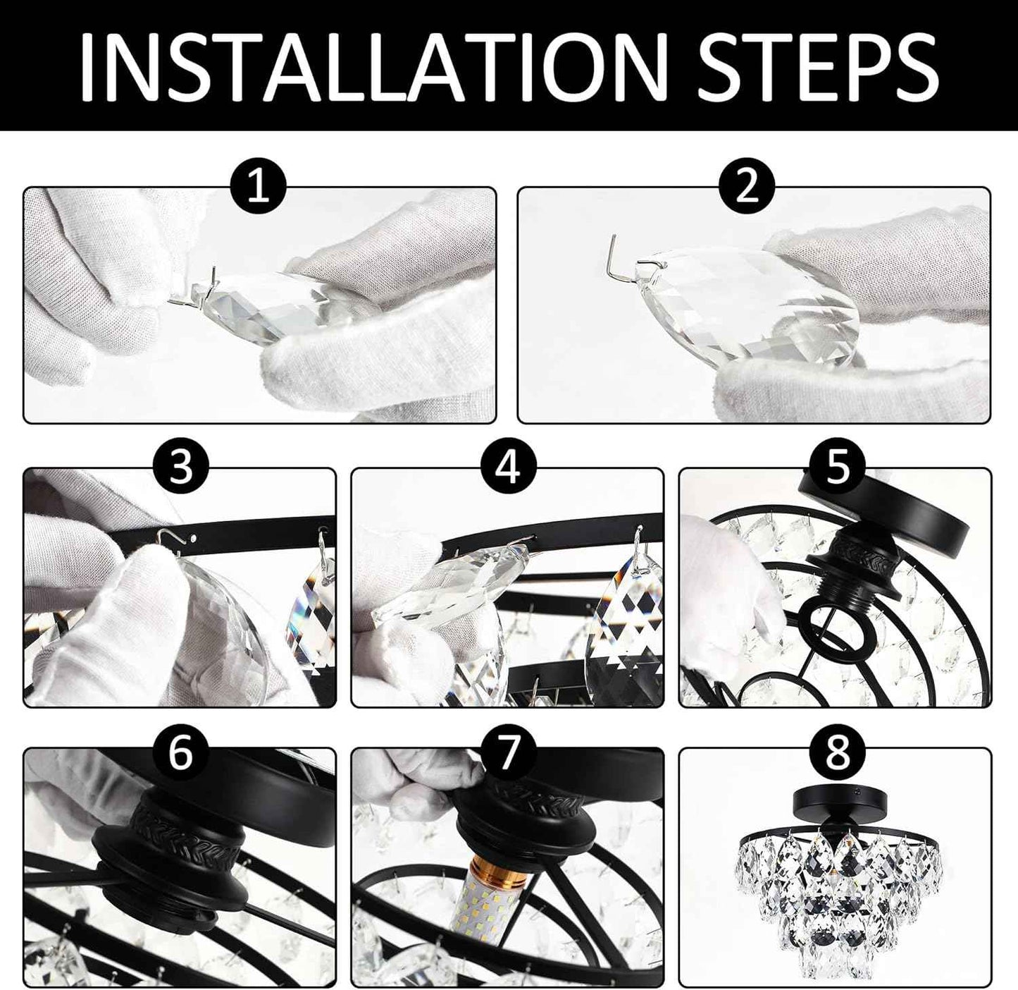 Gold Crystal Mini Chandelier - Modern Flush Mount Ceiling Light for Hallway & Bedroom