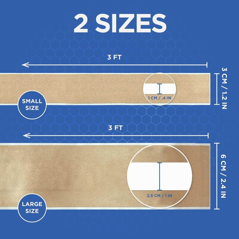 𝐂𝐮𝐭𝟐𝐅𝐢𝐭 𝐀𝐝𝐡𝐞𝐬𝐢𝐯𝐞 𝐁𝐚𝐧𝐝𝐚𝐠𝐞𝐬 - Flexible Fabric Bandage for Wound Care and First Aid, Long Lasting & Breathable - Custom Size for Minor Cuts and Scrapes, 1 Meter Long (Small)
