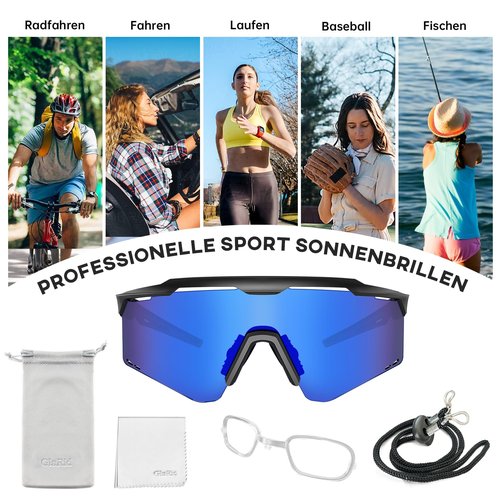 GlaRid Professional Cycling Glasses for Men Women, TR90 Frame Baseball Sunglasses UV400 Protection, Sports Sunglasses for Baseball Cycling Running Driving Golf