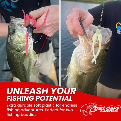 Delong Lures - Squirm Fishing Lures - Ultimate Bass Kit with Weighted Jigs & Large Swimbaits - Made in USA