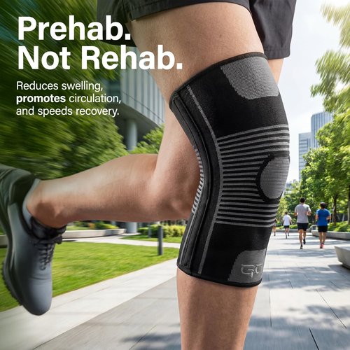 Kinesiology Knee Compression Sleeves - Professional Knee Support Braces for Men and Women for Joint Pain Relief, Swelling, ACL, MCL, FSA and HSA Approved (Black, Large)