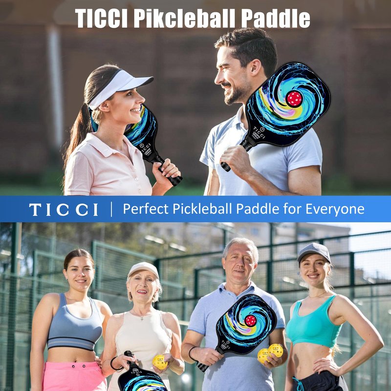 TICCI Pickleball Paddle, USAPA Approved Premium Graphite Pickleball Set of 2 Rackets with 4 Balls & 2 Ball Retriever, Portable Carry Bag for Beginners and Professional Players (G Purple Kit)