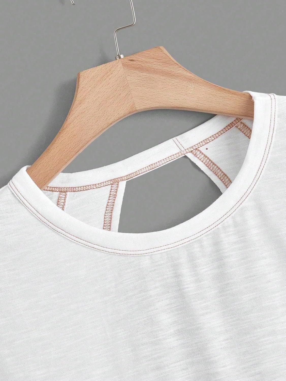RoseSeek Women's Criss Cross Open Back Tops - Casual Summer T-Shirt | 2-Pack, Short Sleeve, Crewneck