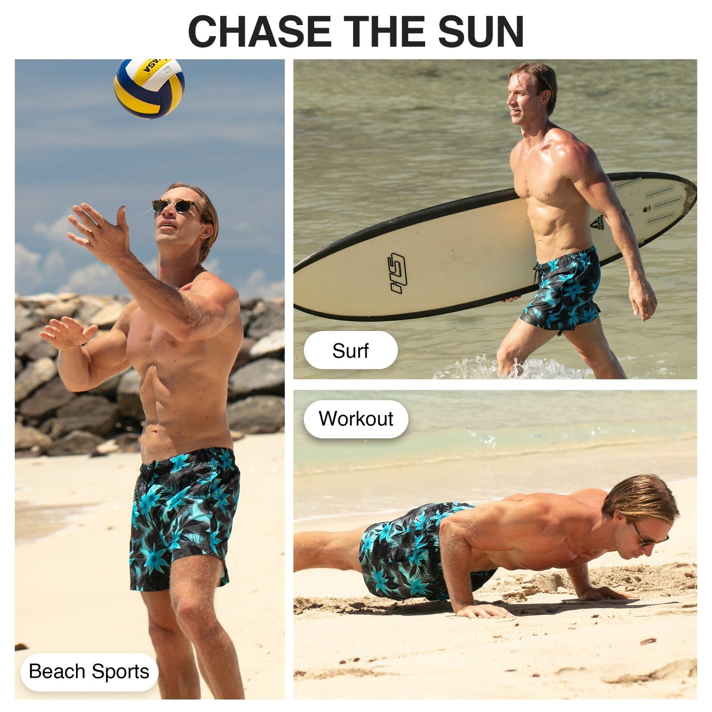 Kanu Surf 5” Adventure Men’s Swim Trunks – UPF 50+ Quick-Dry Bathing Suit Shorts with Pockets & Compression Liner (Large)