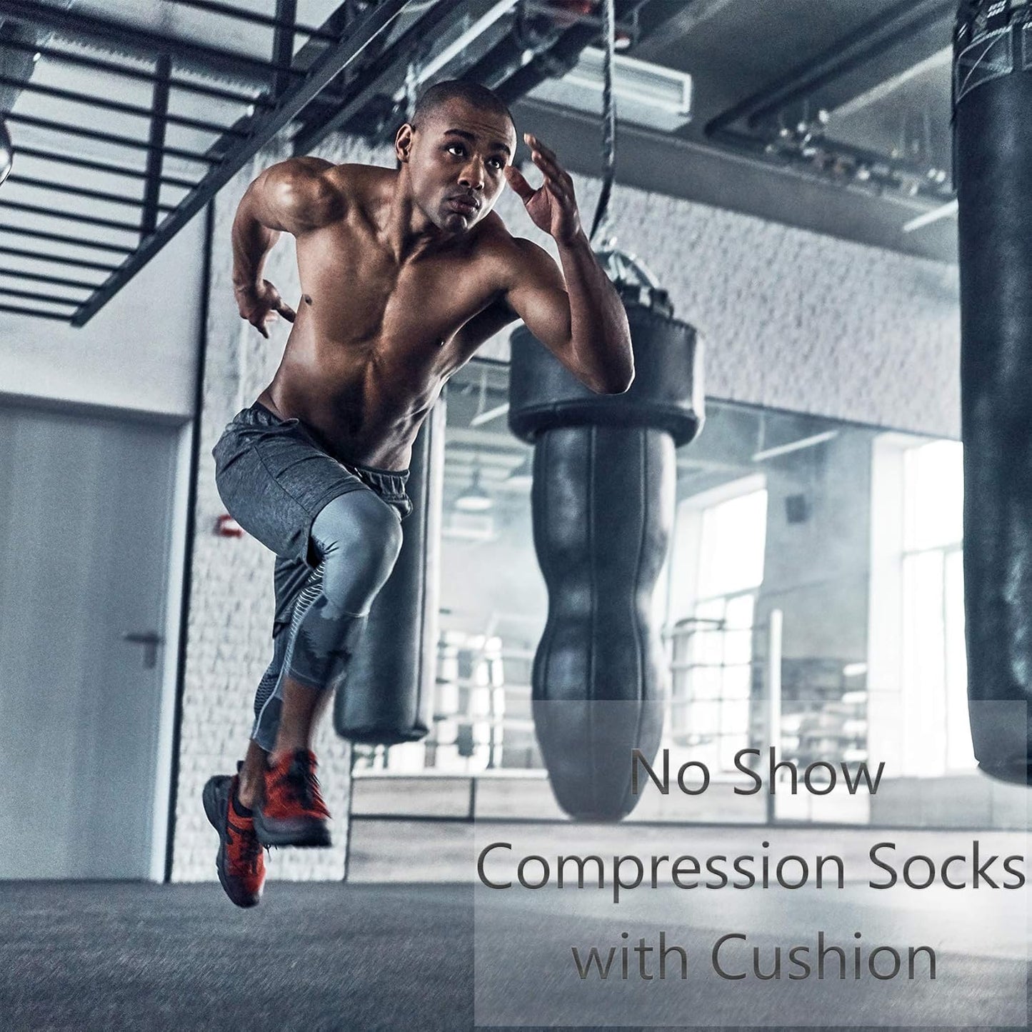 CWVLC No Show Compression Socks - Cushioned Support for Men & Women | 4 or 8 Pairs Available