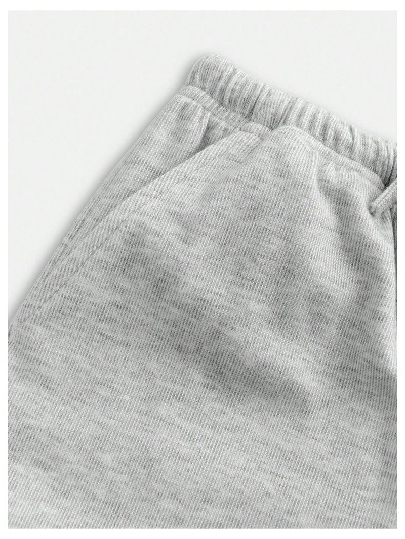 RoseSeek Girl's Wide Leg Baggy Sweatpants Sports Elastic Waist Long Track Pants Trousers with Pockets Light Grey 12Y
