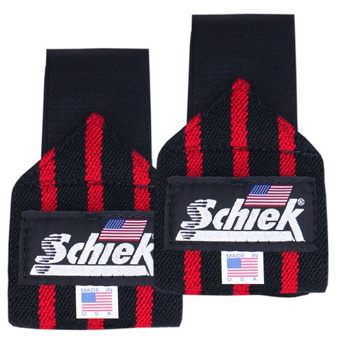 Schiek Sports Model 1112 Heavy Duty 12" Wrist Wraps - Black/Red