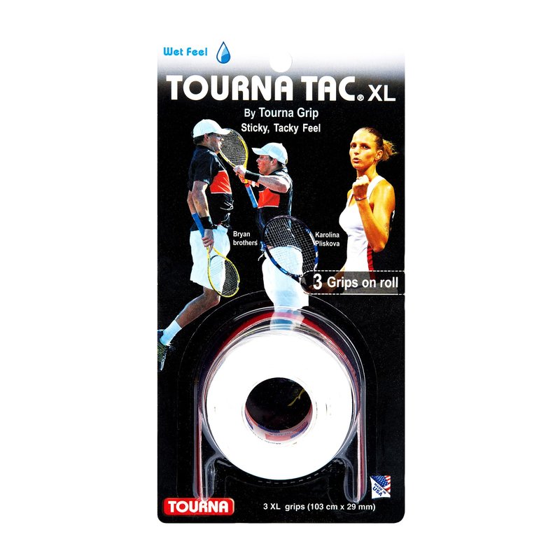 Unique Tourna Tac, Tacky Feel Tennis Grip, White (3/Roll Pack)