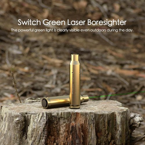Feyachi Green Laser Bore Sight - 223 5.56mm Boresighter with Switch Design & 3 Battery Sets