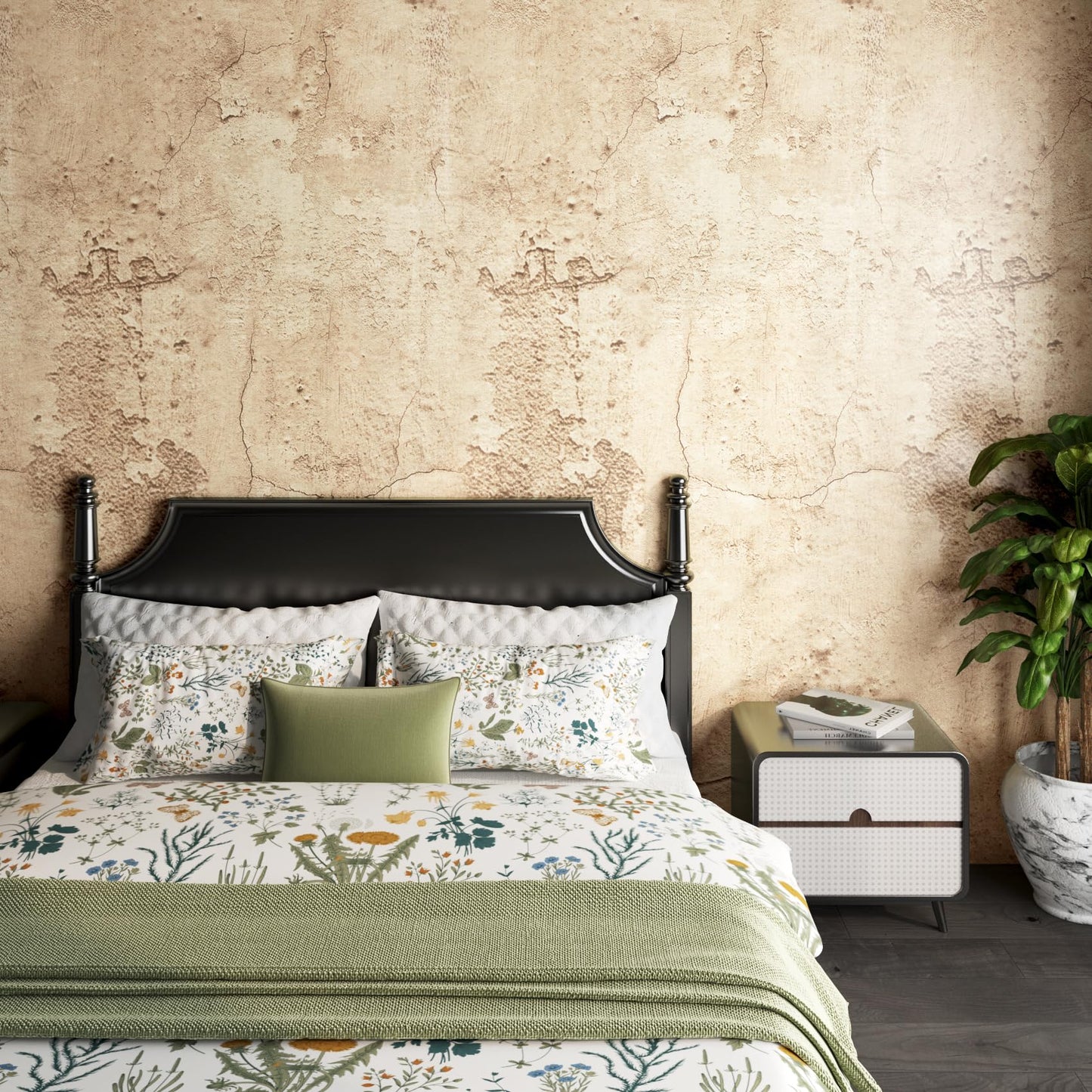 Livelynine Tan Concrete Wallpaper Peel and Stick Beige Tones Limewash Accent Wall Paper for Bedroom Bathroom Apartment Friendly Removable Cement Concrete Contact Paper for Walls Countertops 15.8x78.8"