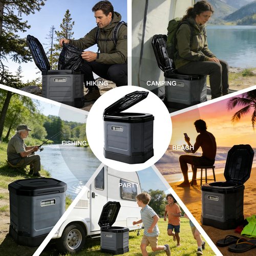 Tfulad Camping Toilet for Adults - Portable Folding Toilet with Lid,Travel Portable Potty for Adults,Porta Potty Car Portable Potty