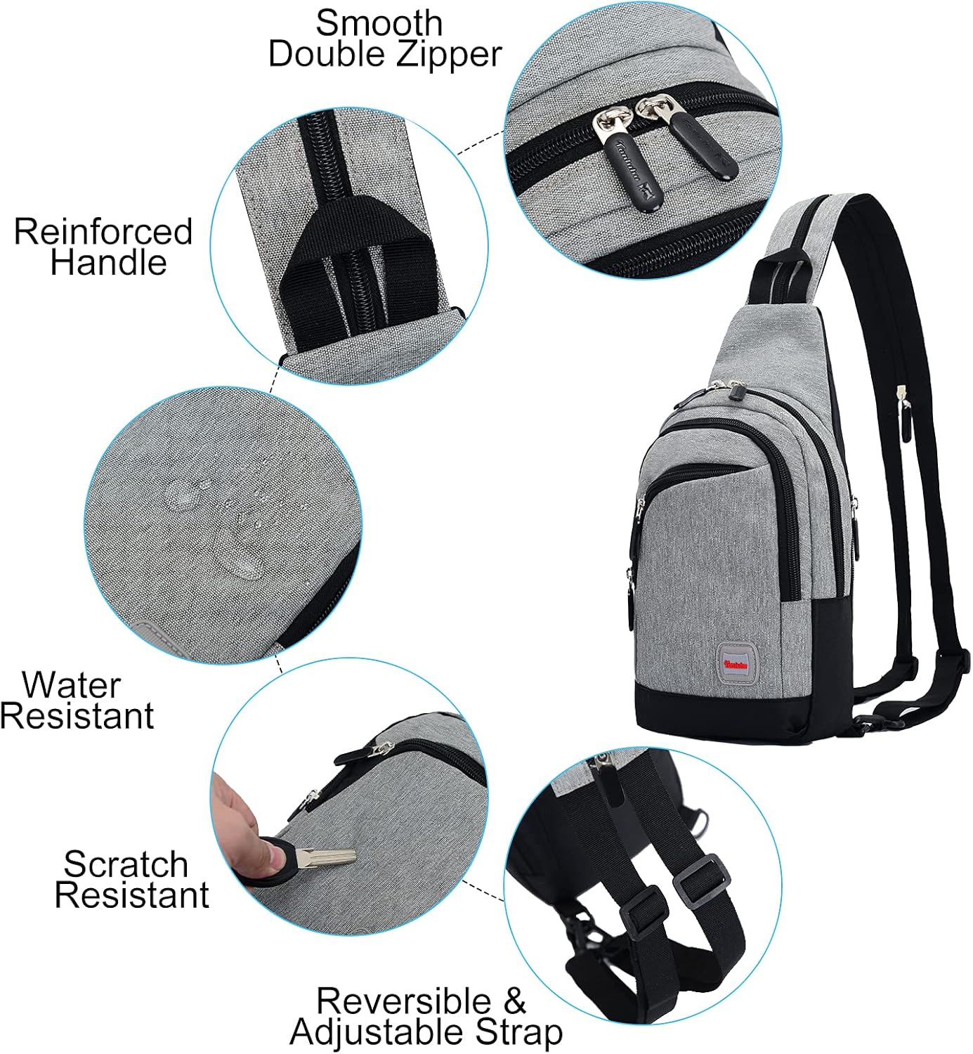 Peicees Small Sling Bag - Convertible Crossbody Backpack for Men & Women | Ideal for Hiking & Day Trips