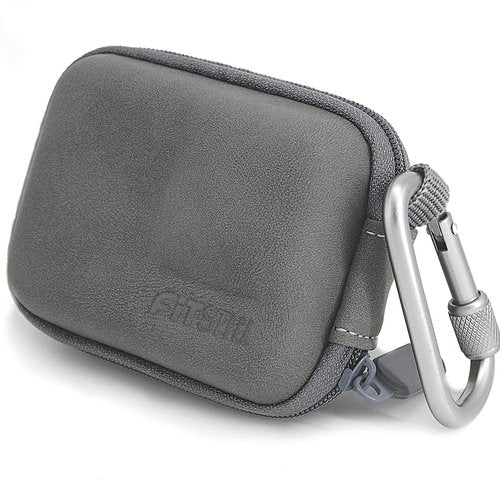 FiTSTILL Grey PU Mini Carrying Case for Go Pro Hero 13/12/11/10/9/8/7/(2018)/6/5 Black,Hard Shell Travel Storage Case for DJI Osmo Action,AKASO,Campark,YI Action Camera and More