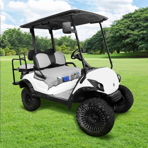 LEAPGOMAX Golf Cart Seat Covers Blanket for Yamaha G2,G8,G9,G16,G19,G22,G29 Carts with Cooling Ice Silk and 4 Pockets Keeps Seat Cool and Clean