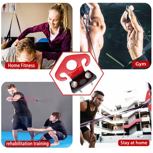 Wuno Shop 4 PCS Resistance Band Wall Anchors, Exercise Band Wall Anchor, Gym Wall Hooks for Resistance Bands, Workout Wall Mount Anchor for Physical Therapy and Small Space Home