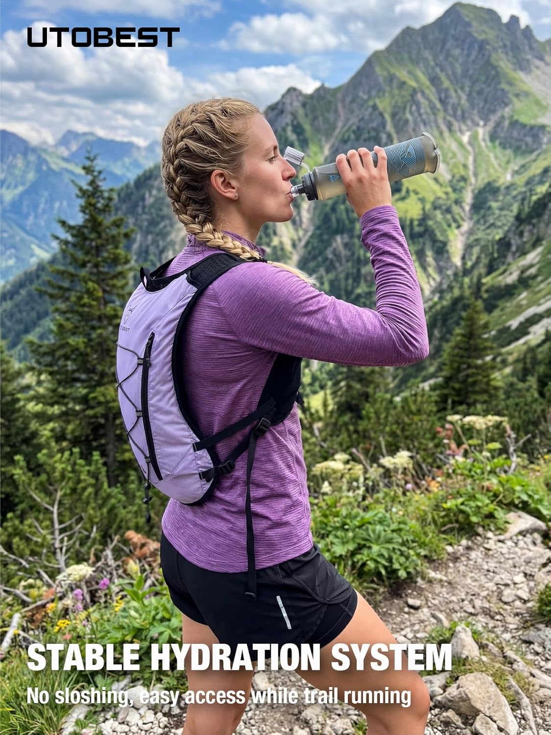 UTOBEST 10L Running Hydration Vest - Lightweight Adjustable Backpack with 2L Bladder for Trail Running
