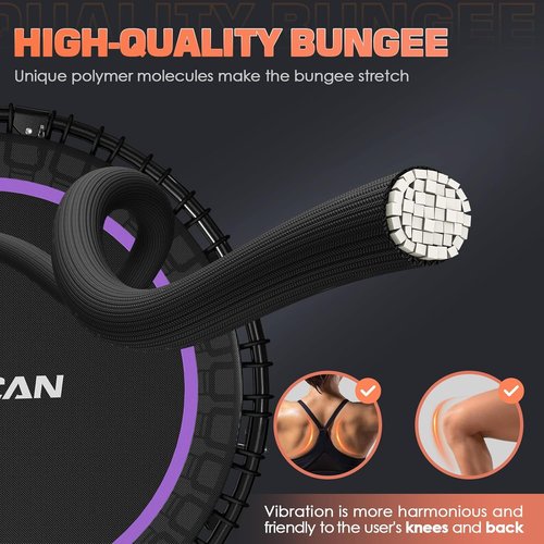 BCAN Mini Rebounder Trampoline - 450/550LBS Foldable Fitness Trampoline for Adults | Quiet & Stable Indoor Exercise (40"/48")