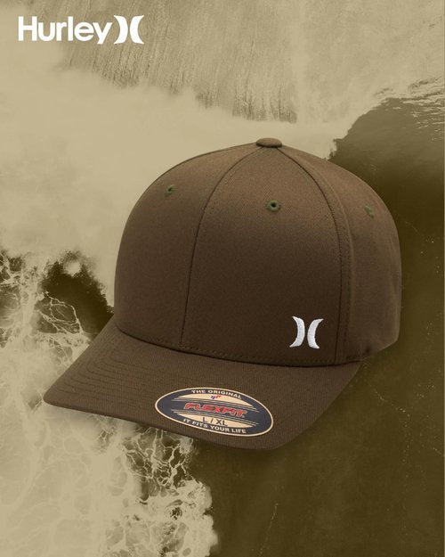 Hurley Men's Hat - Curved Brim Stretch Fitted Cap, Size Large-X-Large, Olive