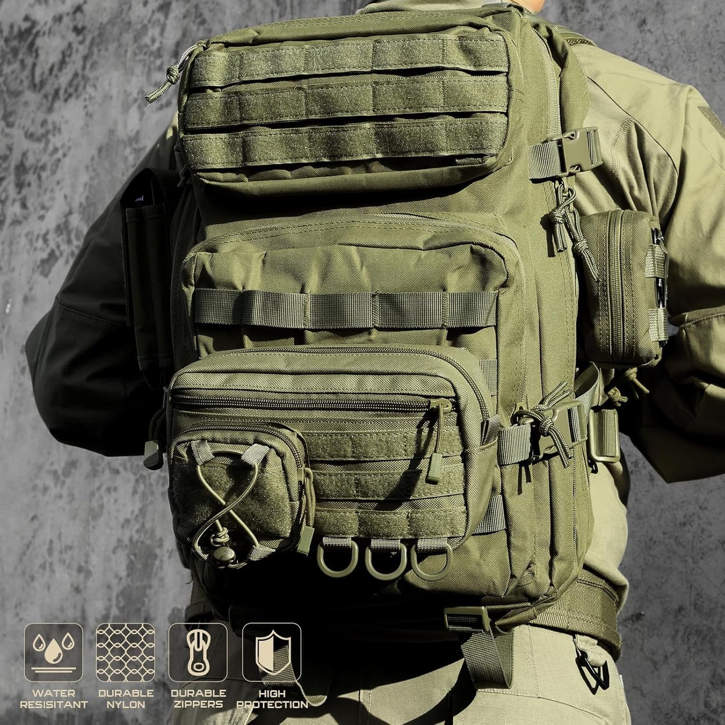 Molle Tactical Admin Pouch - EDC Tool Organizer with US Flag Patch | Versatile Waist Bag & Phone Holder