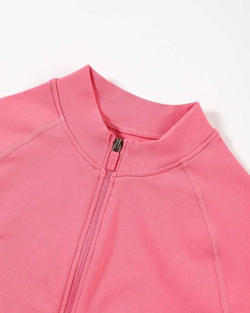 AUROLA Women's Workout Tops - Seamless Slim Fit Short Sleeve Zip-Up Yoga Jacket | Crop Top