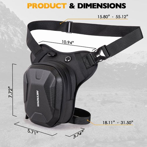 Motorcycle Leg Bag for Men Women, Thigh Bag with Reflective Logo and Removable Leg Straps Can Crossbody Fanny Pack, Motorcycle accessories gear Use for Outdoor Cycling Hiking Camping Fishing