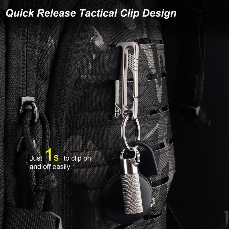 Titanium Belt Loop Key Holder Heavy Duty Quick Release Tactical Keychain Clip with Key Ring for Men and Women