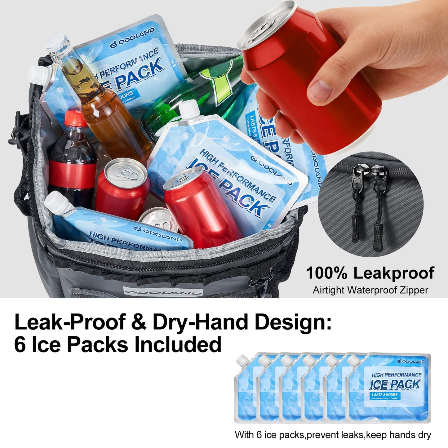 Odoland 72 Can Rolling Cooler Bag with Wheels & Handle, Collapsible Insulated Ice Chest for Beach, Camping & Tailgating - Portable Travel Soft Cooler on Wheels, Collapses for Easy Storage