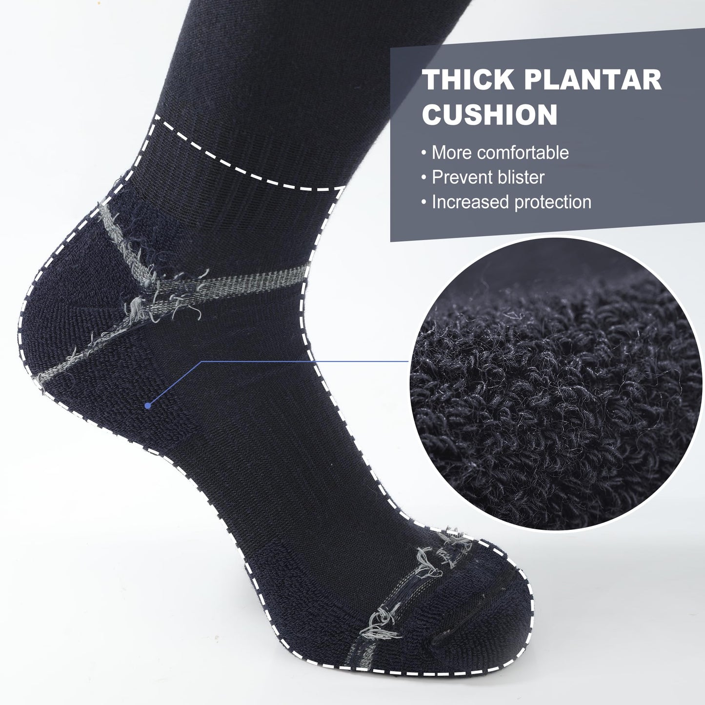 FYTUTESE 3 Pack Soccer Softball Baseball Socks Football Socks for Youth Men and Women Navy Blue Medium