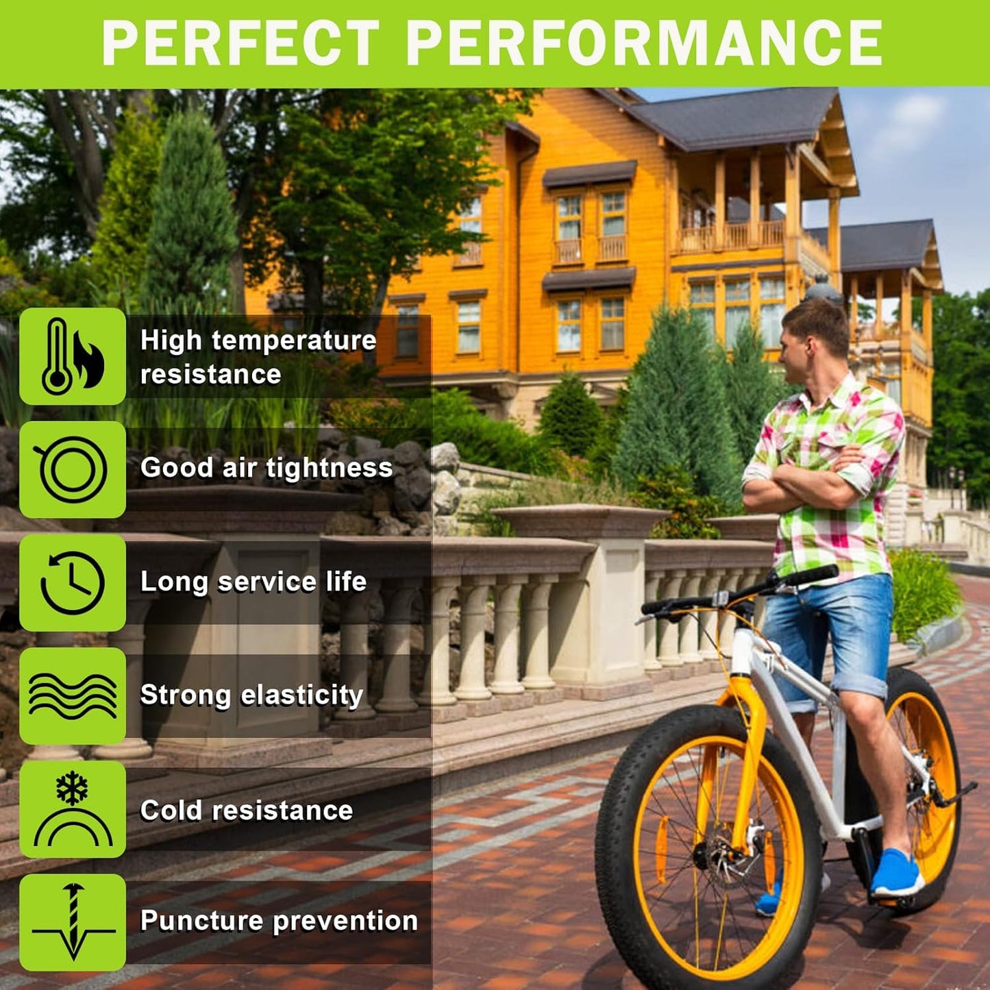 Skiennix Fat Tire Tubes - 20"/26" E-Bike Bicycle Tubes with AV 32mm Schrader Valve & Tire Levers