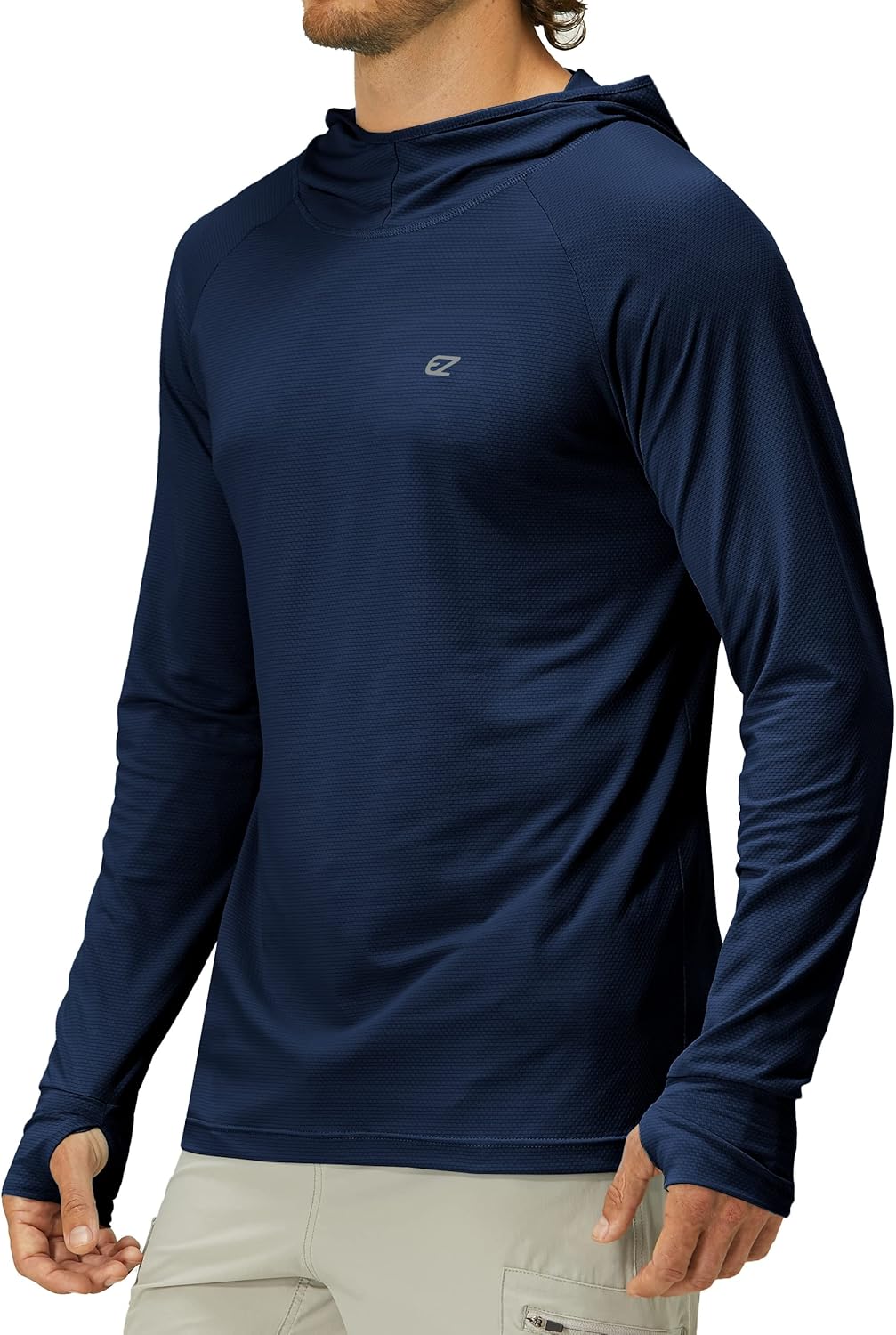 Skiennix Men's UPF 50+ Long Sleeve Sun Protection Hoodie - UV Fishing Rash Guard Shirt