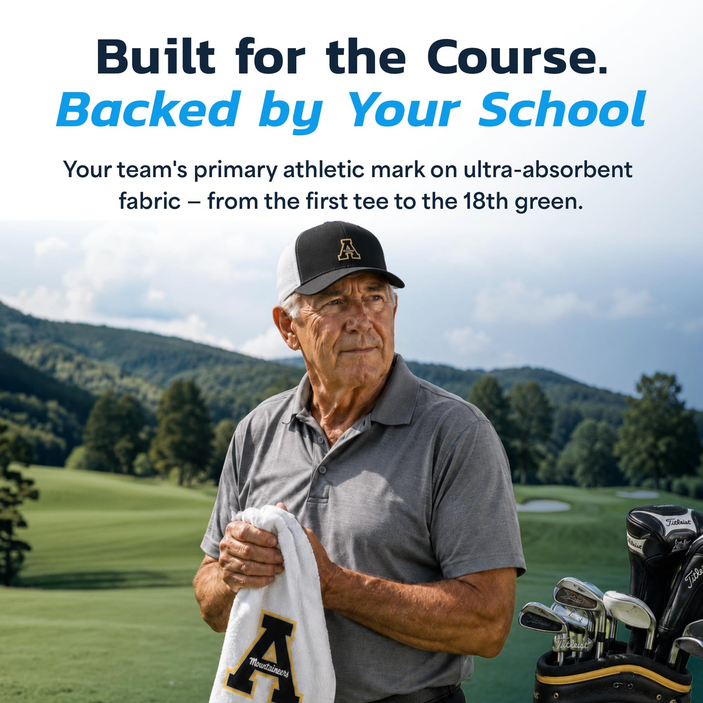Sport Your Gear Furman Paladins Golf Bag Towel - Officially Licensed - Athletic Logo - Ultra-Absorbent, Grommet Attachment, Keeps Clubs & Hands Dry