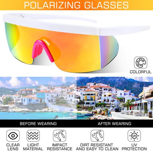 Sherr 6 Pairs Polarized Sports Sunglasses UV400 Protection Cycling Glasses with Adjustable Nose Pad for Men Women Running Driving Golf Outdoor
