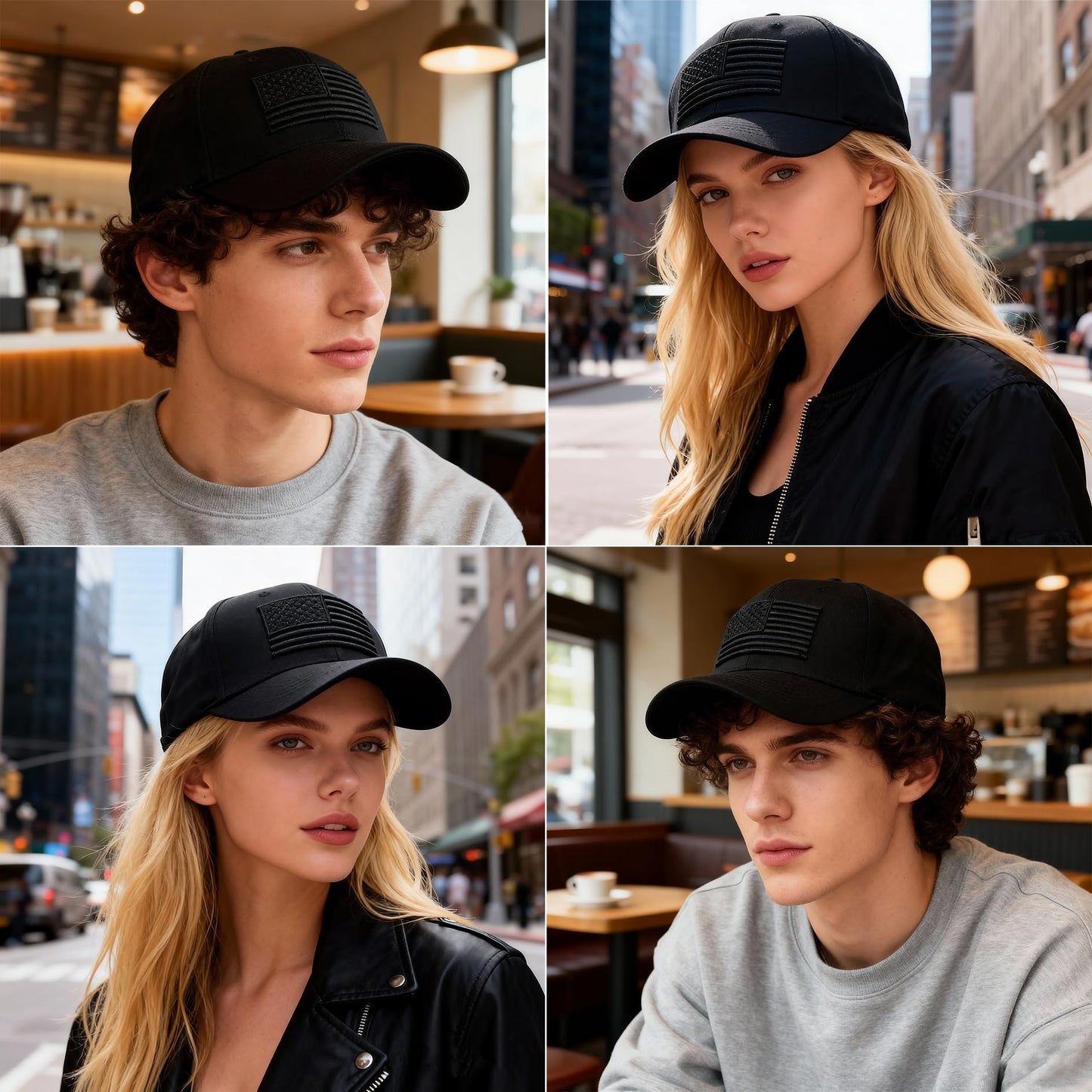 Womens Hats Baseball Caps Mens - American Flag Trucker Hat Unisex Tactical Hat USA Ball Cap Vintage Hats for Men Black