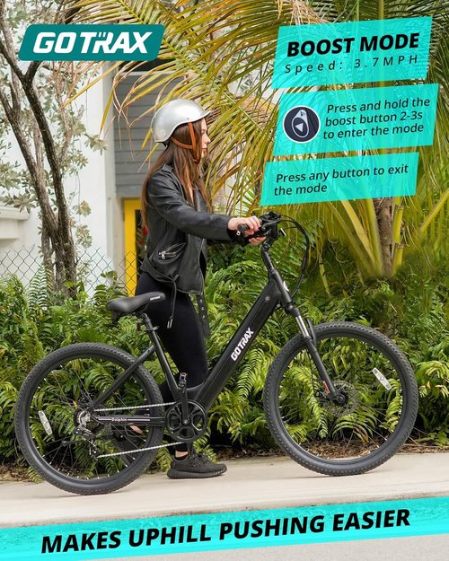 Gotrax Dolphin Electric Bike - 26" City E-Bike with 30-Mile Range, 20MPH Speed & Front Suspension