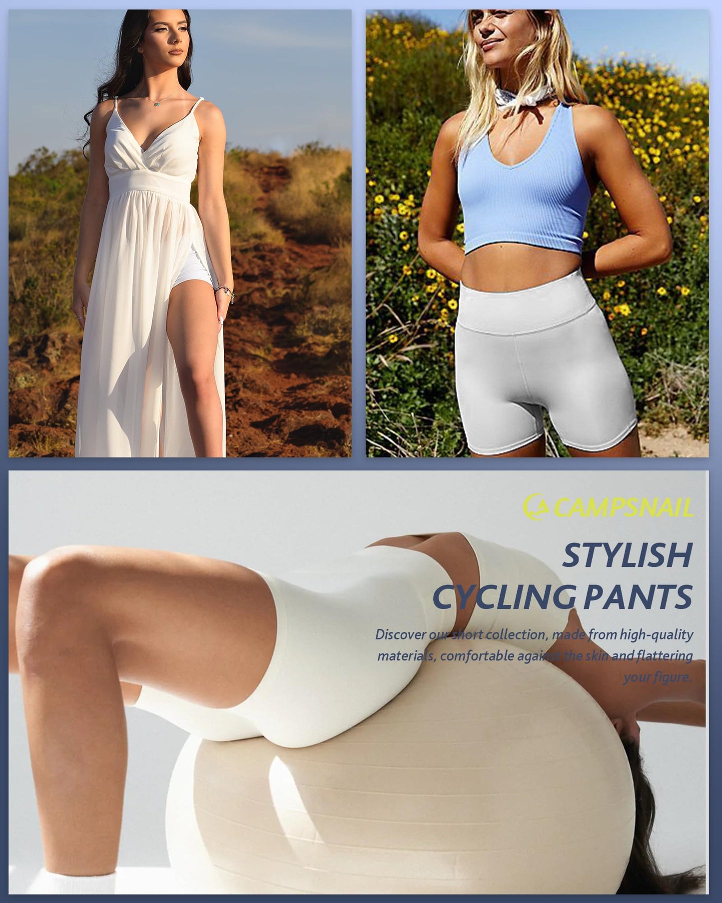CAMPSNAIL White Workout Biker Shorts Women - 3"/5"/8" High Waisted Tummy Control Spandex Booty Volleyball Shorts for Yoga Dance XX-Large 5IN