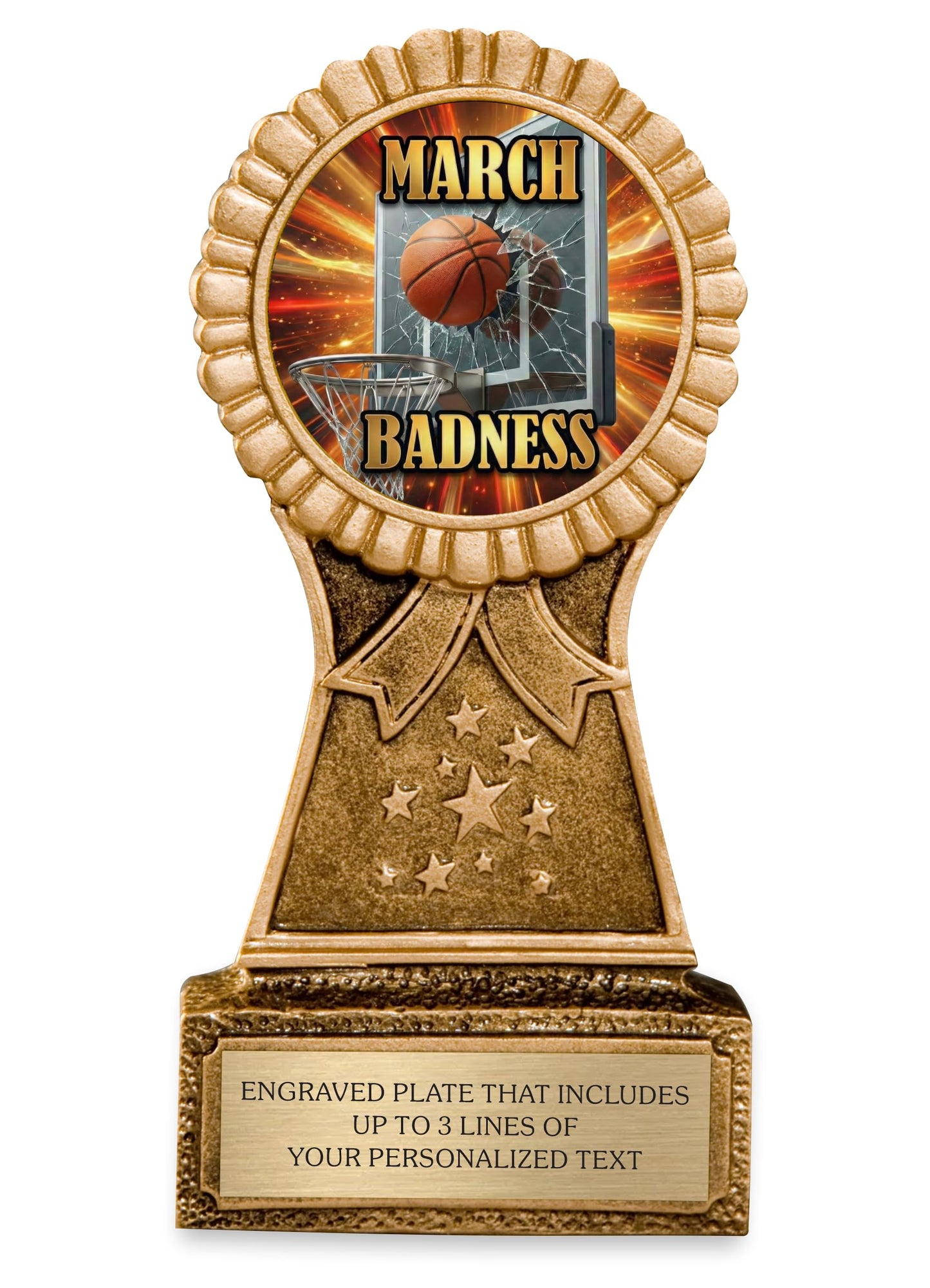 Awards4U 2026 March Funny Basketball Trophy for Tournament Last Place - Customizable Loser Trophies for Worst Bracket -Madness or Badness Award - Personalized Engraving with Gold Plate