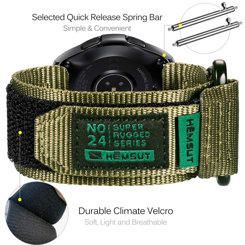 22mm Quick Release Watch Band for Amazfit T-Rex 3 Pro 48mm/Active MAX/Bip 6/Bip 5, Garmin Venu 4 45mm/Vivoactive 4 45mm/Forerunner 265 46mm/Forerunner 255 46mm/255 Music,Hook&Loop Nylon Replacement Wristbands