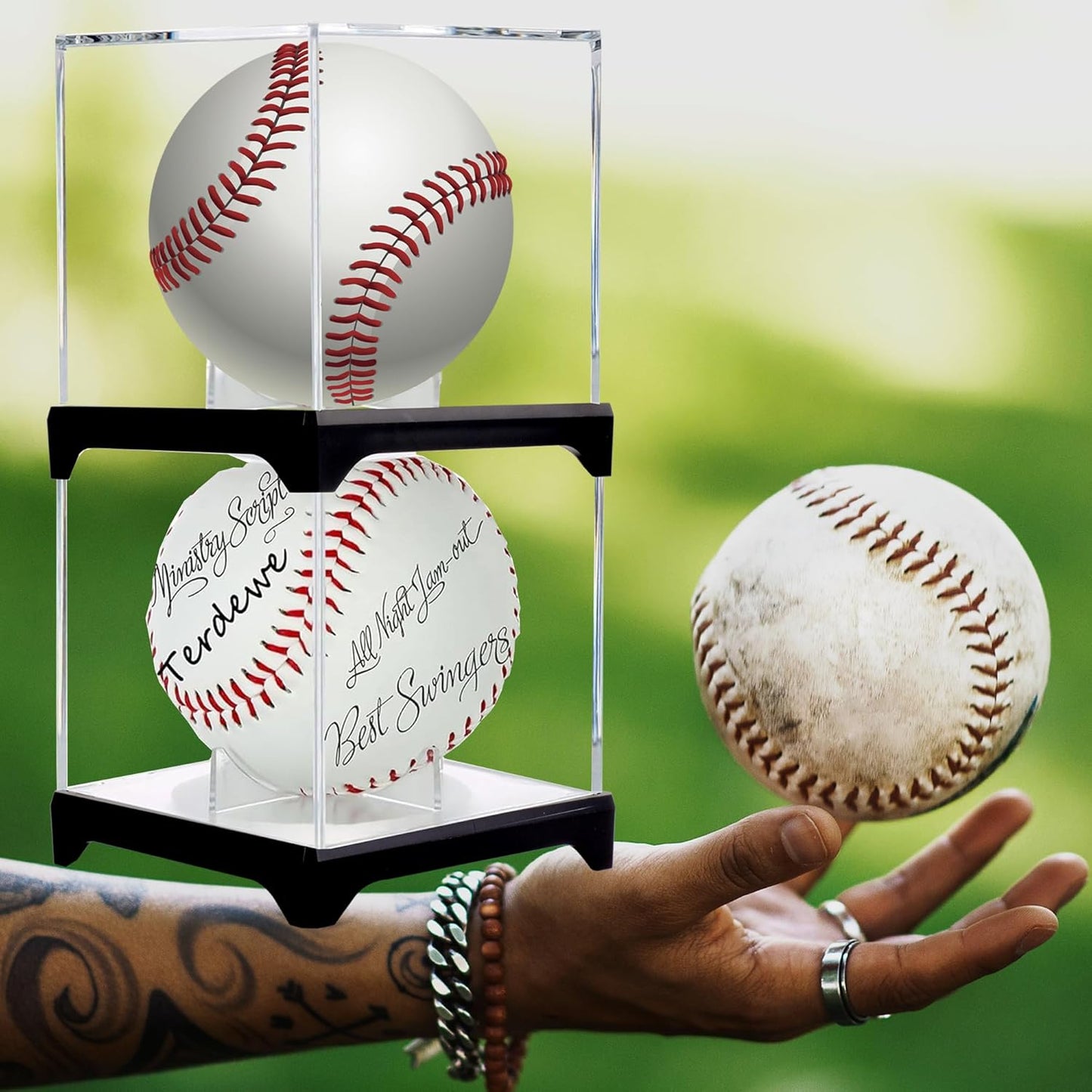 Skiennix Baseball Display Case - UV Protected Acrylic Boxes for 4 Baseballs | Durable & Stylish
