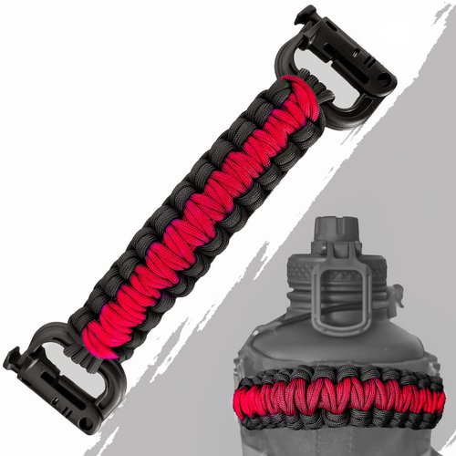 Iron Infidel Paracord Handle for Battle Bottle (Two-Tone, Red Line)