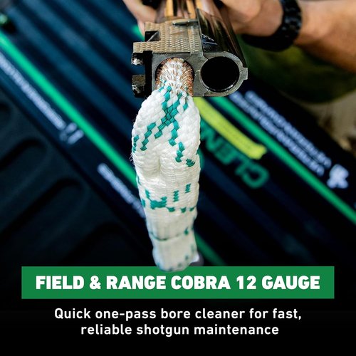CLENZOIL Field & Range Cobra Bore Cleaner | Gun Barrel Cleaning Tool | Brass Brush Embedded in Cotton Bore Rope