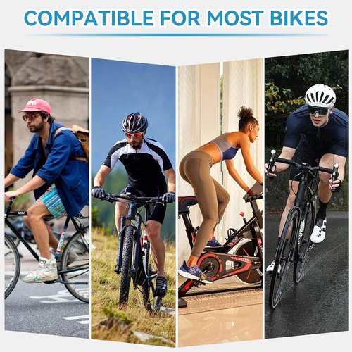 Frdhee Gel Padded Bike Seat Cushion, Bicycle Seat Cover Extra Soft Comfy for Men Women, Gel Bicycle Seats Pad with Waterproof Bike Seat Cover Fit for Peloton, BMX, MTB & Road, 11.2x7.4inch(Blue)