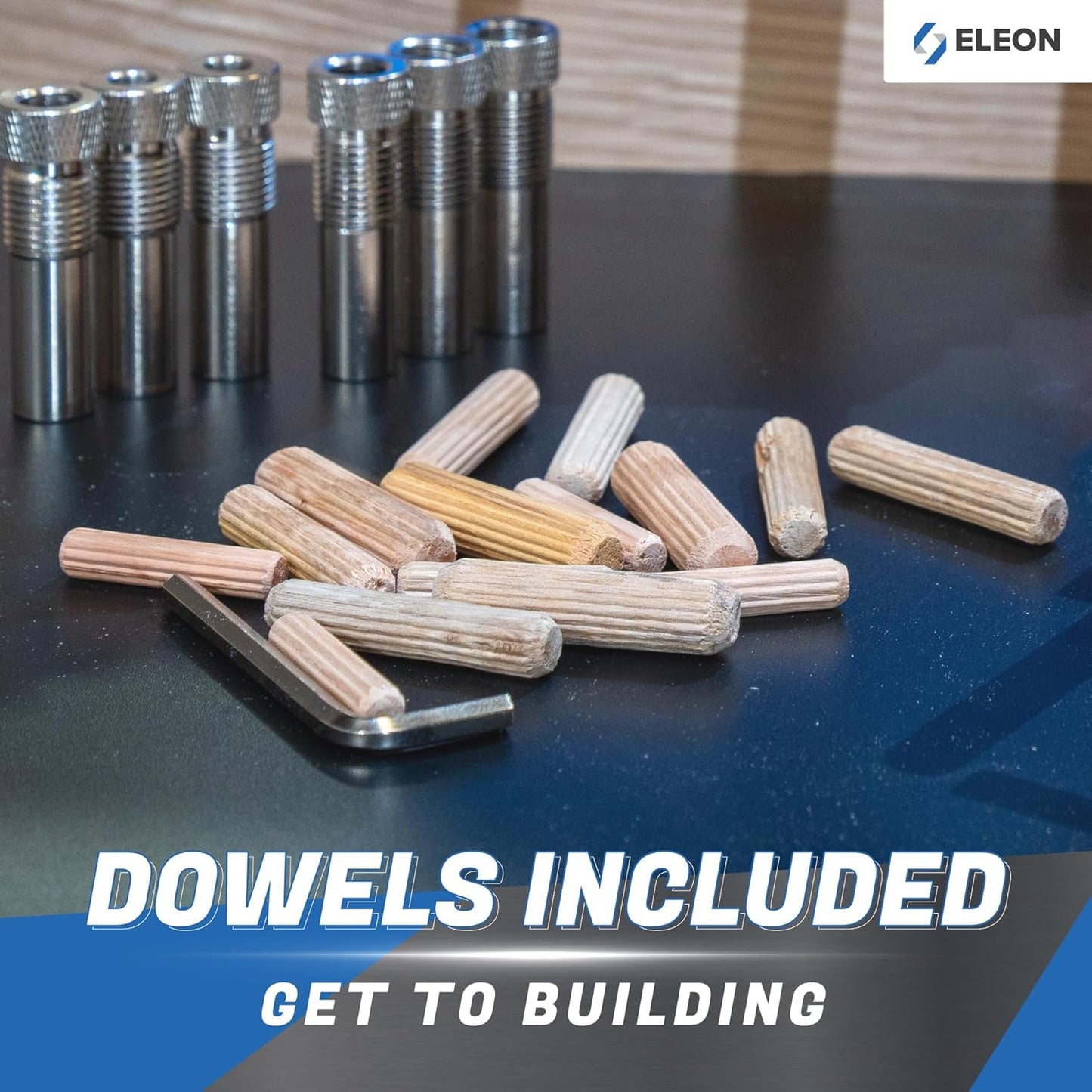 Self-Centering Dowel Jig with Elongated Jaws & Wide Clamp - Durable Aluminum Alloy Woodworking Tool