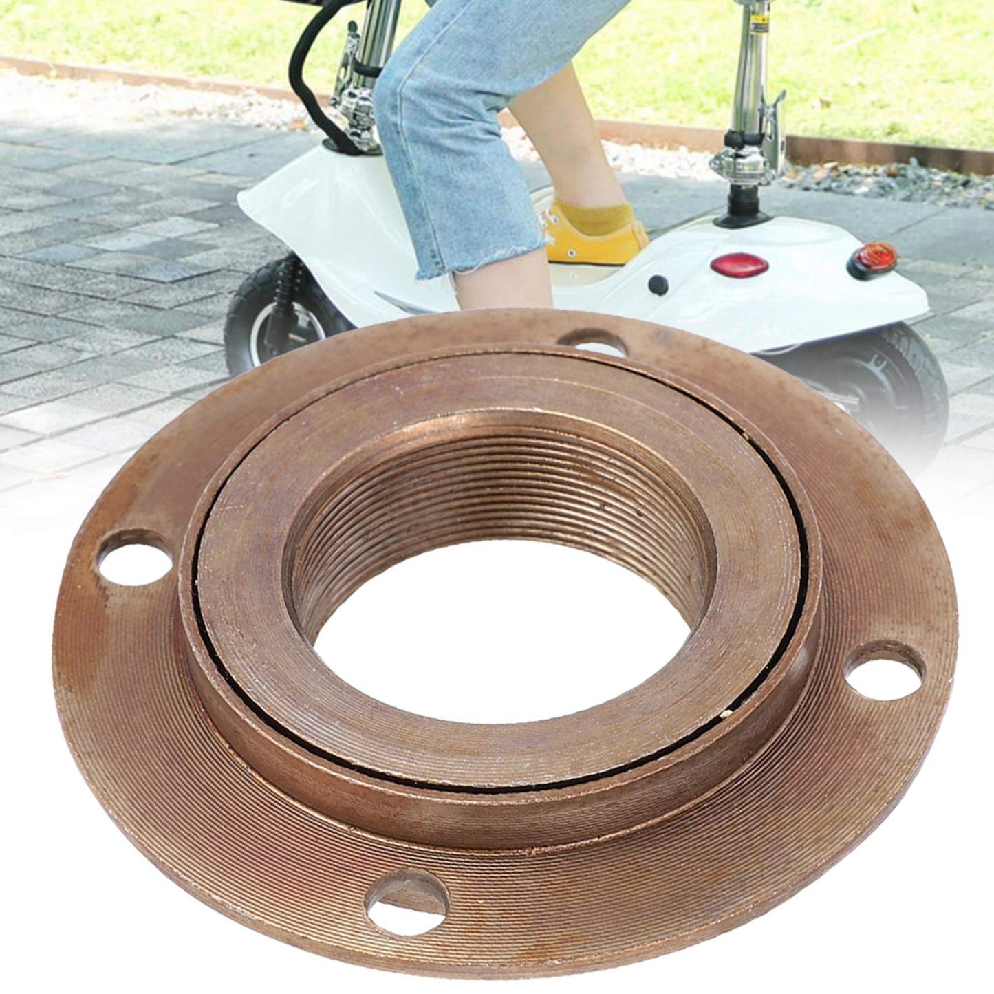 SUNGOOYUE Four Hole Toothless Flywheel, Electric Scooter Wheel Toothless, Metal Four Hole Toothless Flywheel Wheel Accessory for Electric Scooter