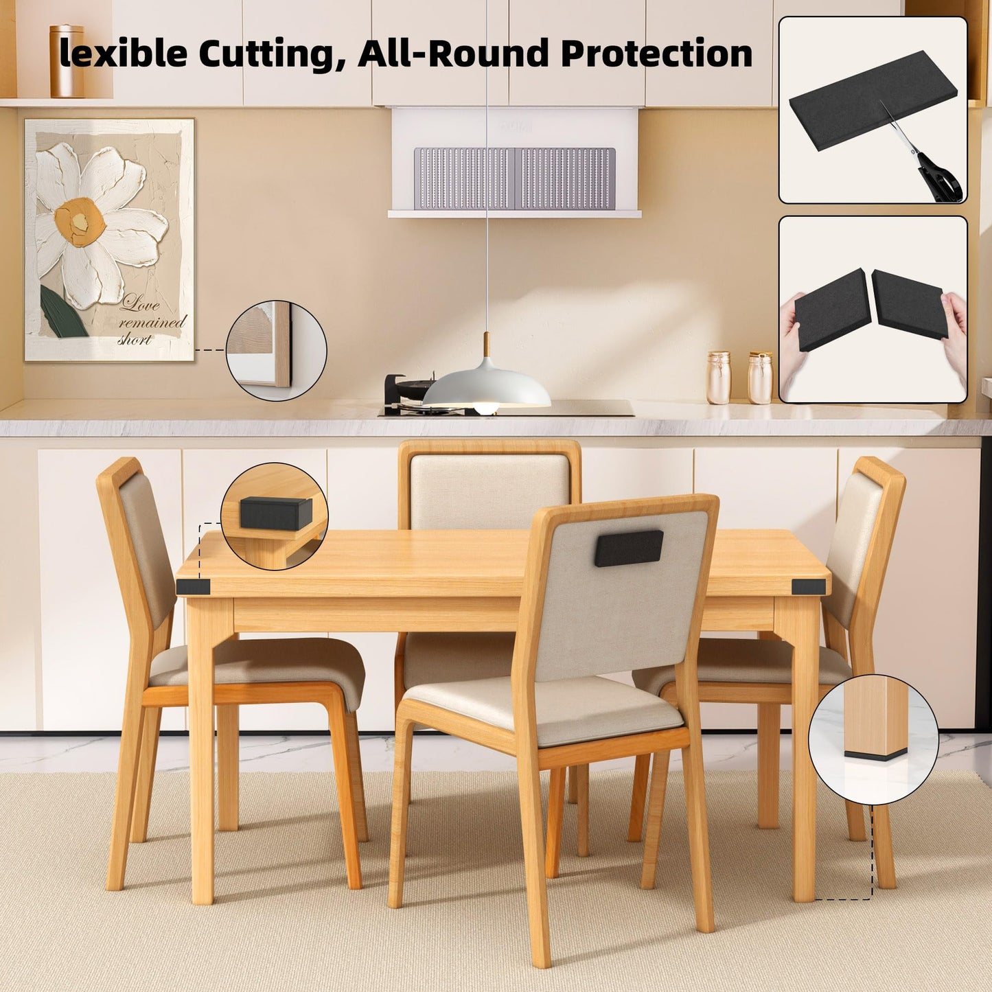 Furniture Wall Protectors, IPEROT 23Pcs EVA Foam Headboard Stoppers for Wall, Bed Stoppers for Headboard, 10Pcs (20mm Thick)+13Pcs (3mm Thick) Couch Wall Protector, Black Headboard Bumper